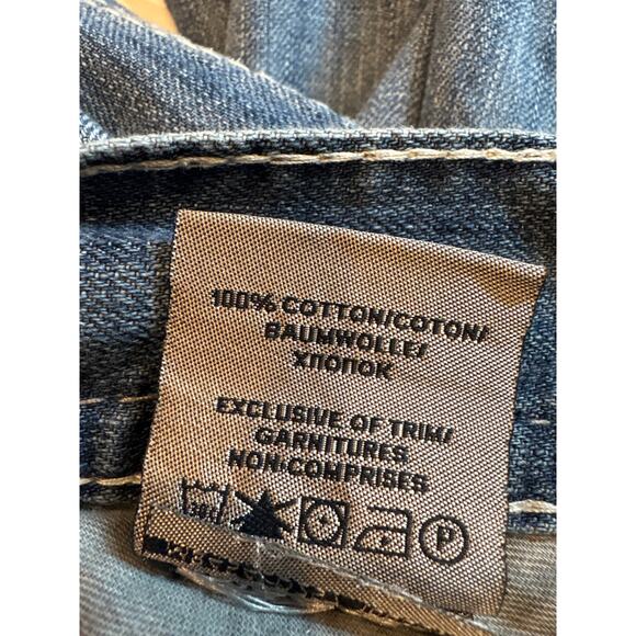 Silver Jeans Mens Sz 32x30 Blue Gordie Flap Relaxed Fit Distressed Thick Stitch - Picture 6 of 11